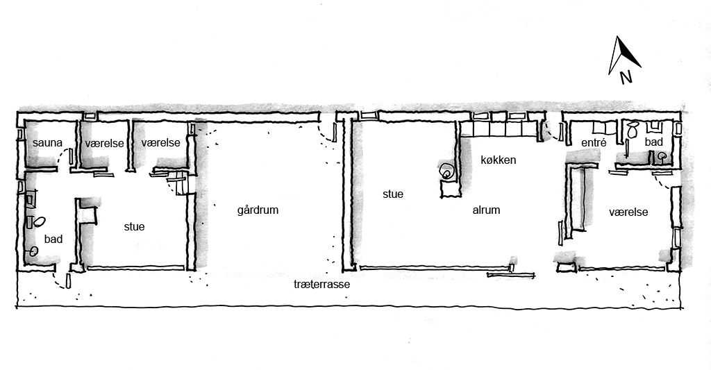 planskitse, arkitekttegnet plan