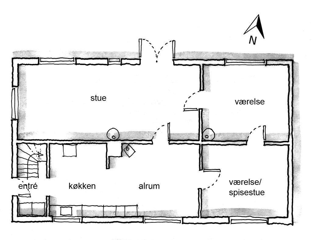Arkitektskitse, plantegning, planskitse