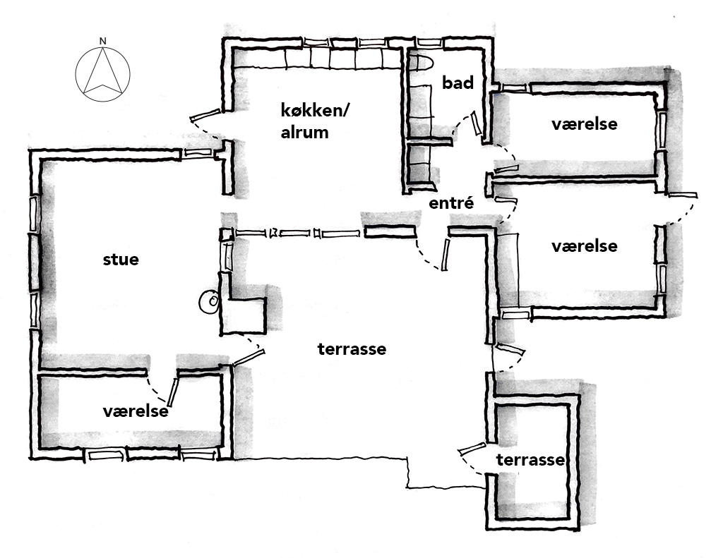 håndskitse, planskitse, arkitektskitse