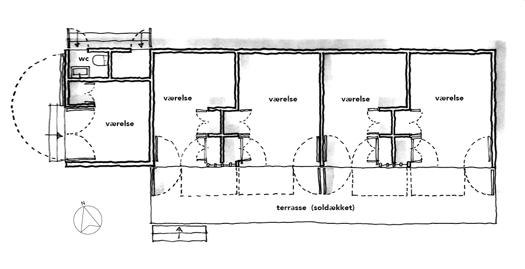Planskitse. Arkitekttegning.