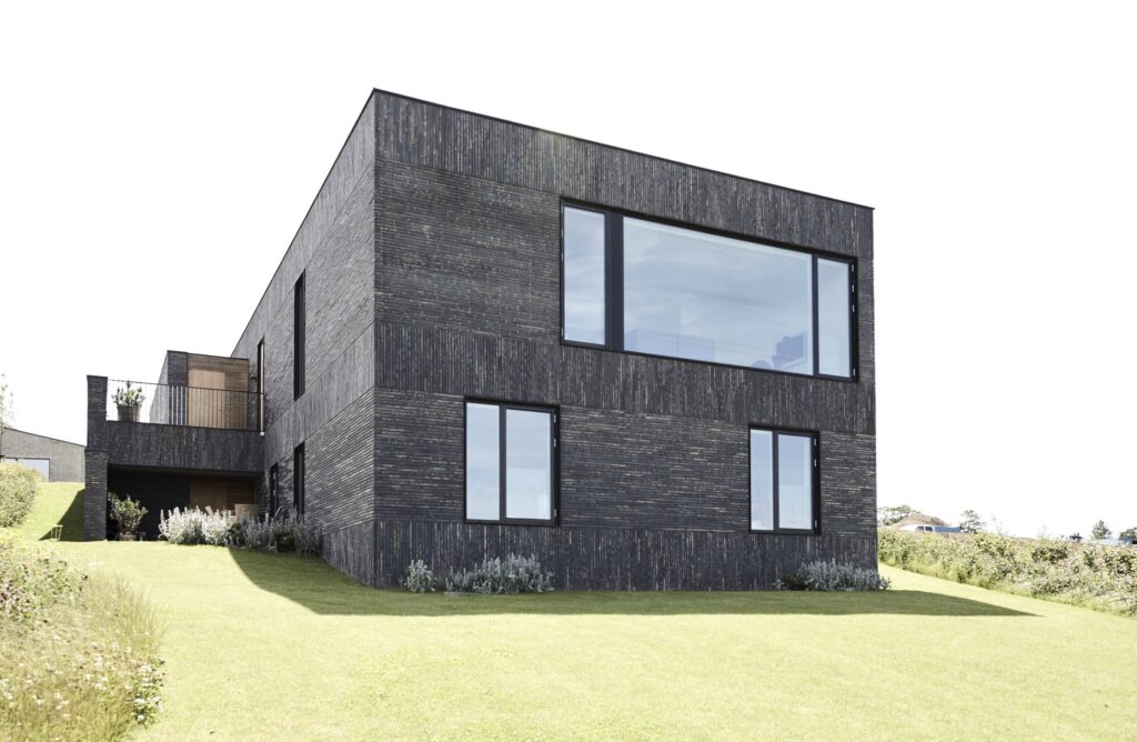 Arkitekttegnet hus til salg, minimalistisk nybygget villa