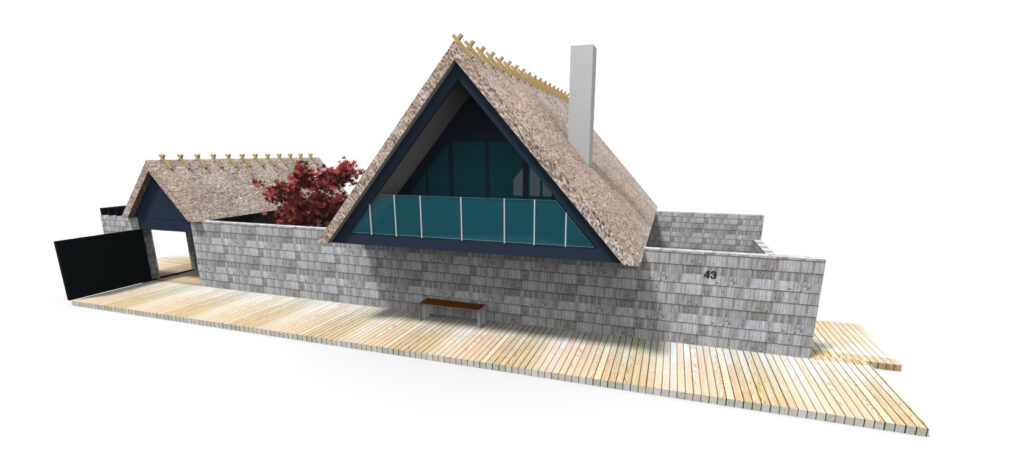 Visualisering af fritidshus, arkitekttegnet