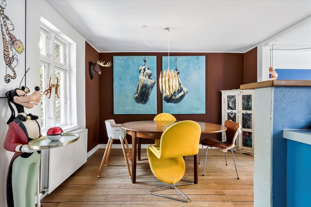 Møllestien Aarhus. Moderne stue i gammelt hus