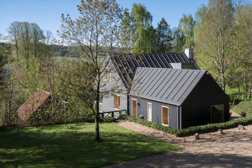 Arkitekttegnet hus, arkitekttegnet renovering af gammelt hus, Skifer shingles