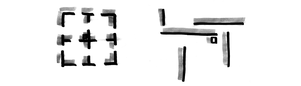 Diagram - åben lukket plan, principskitse