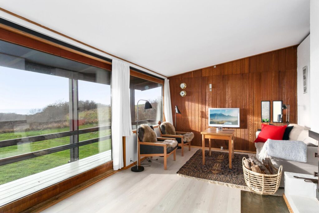 Stue i arkitekttegnet sommerhus fra 1969, sommerhus fra 1960'erne