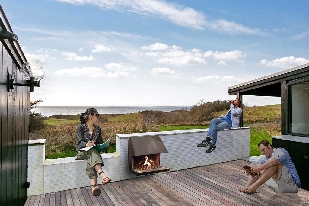 Visualisering af udsigt fra terrasse på Samsø