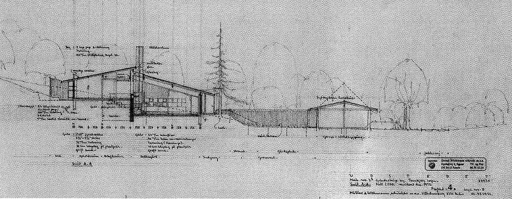 Snittegning arkitekt Svend Wichmanns eget hus