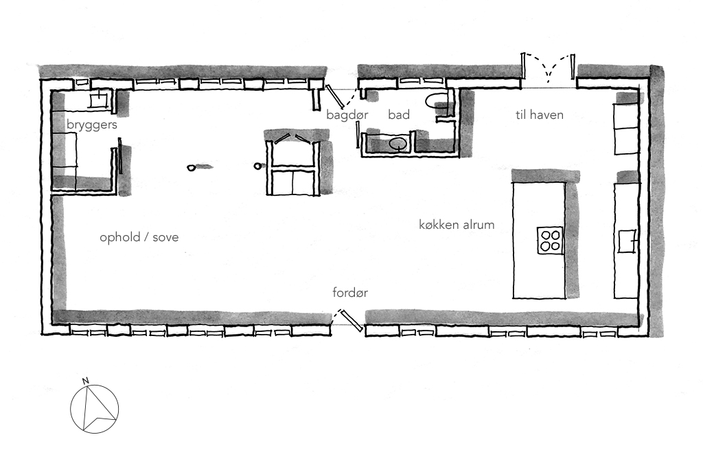 håndtegning, planskitse, arkitekttegning