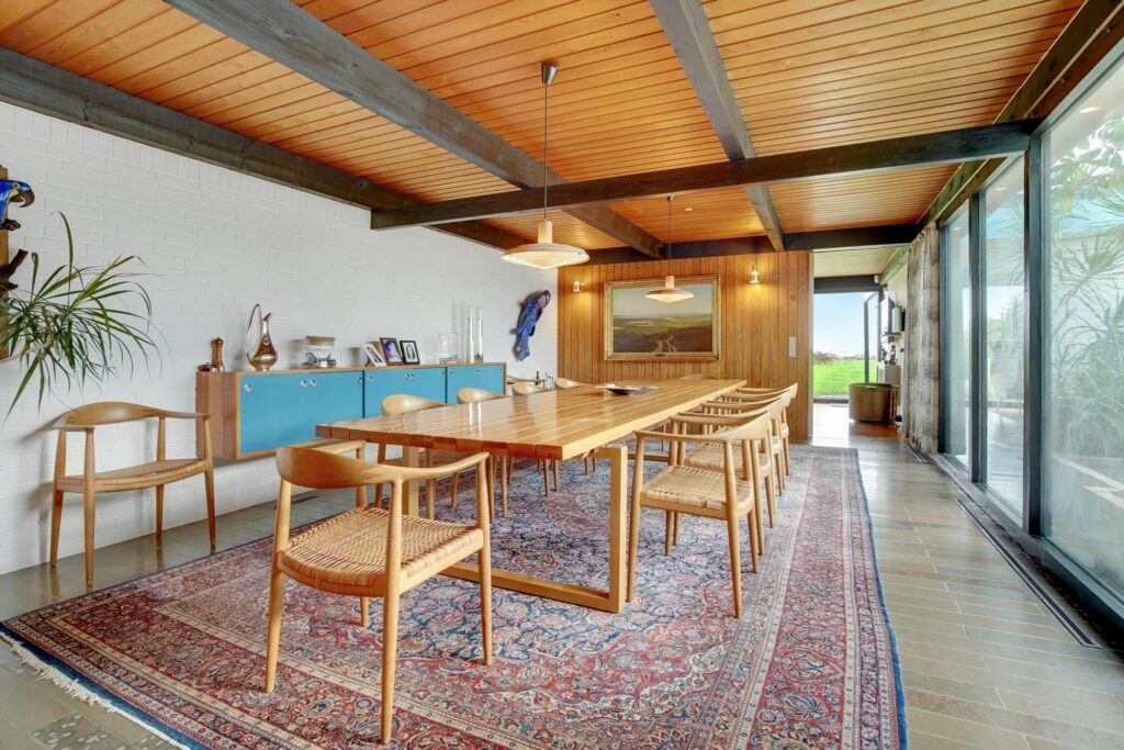 60'er interiør, arkitekttegnet villa i Sæby, spisestue