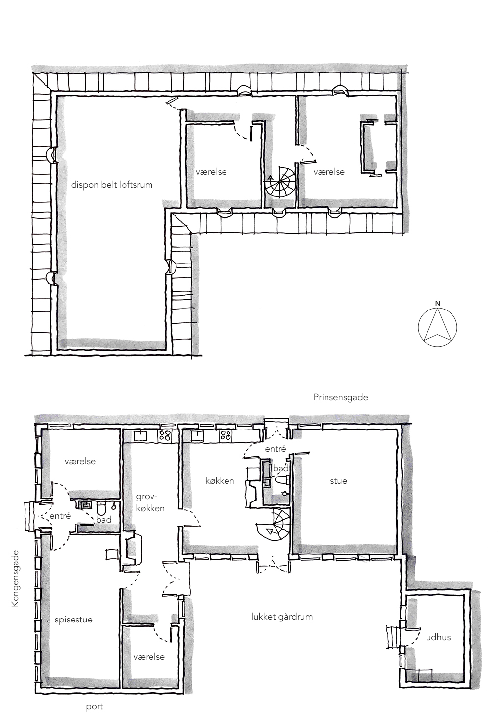 Planskitse af Nordstjernen, arkitekttegning