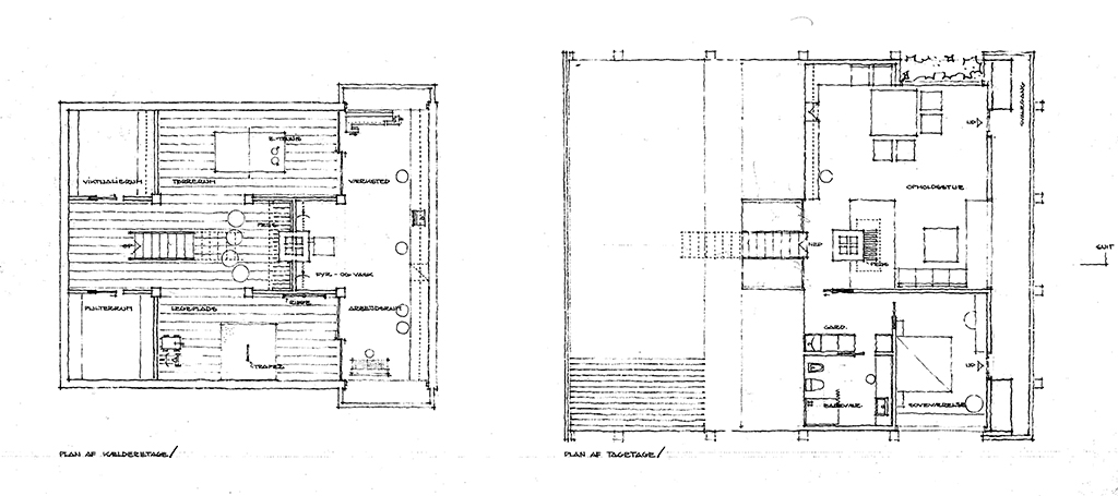 Arkitekttegning, plantegning, 70'er hus