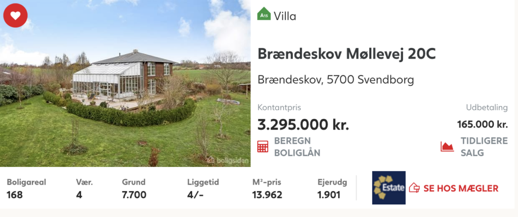 HUs emd stort drichus til salg