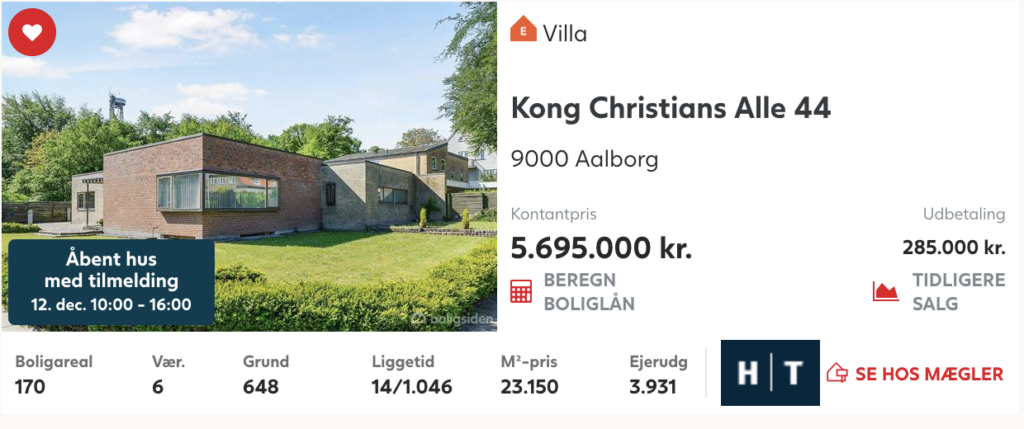 Funkisvilla i Aalborg til salg