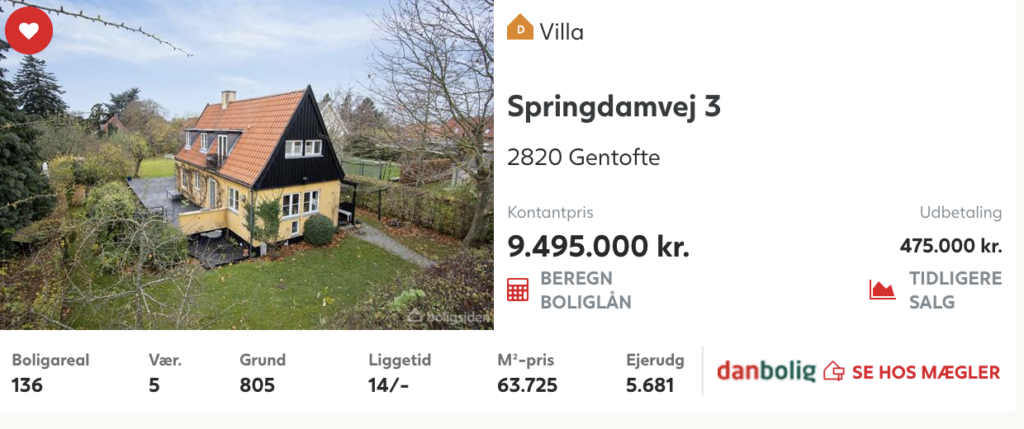 Idylisk villa til slag i Gentofte