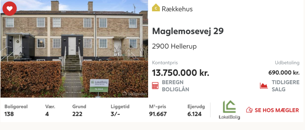 Mogens Lassen rækkehus, modernistisk arkitektegnet villa
