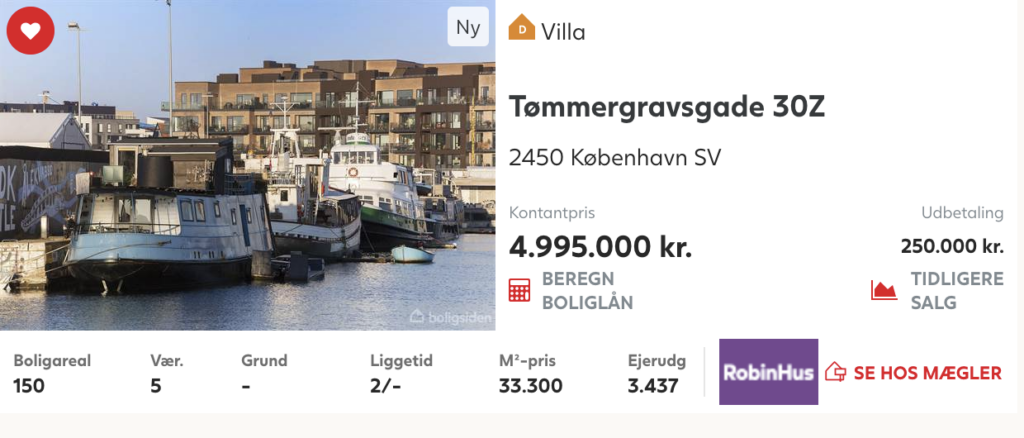 Husbåd til salg i København SV