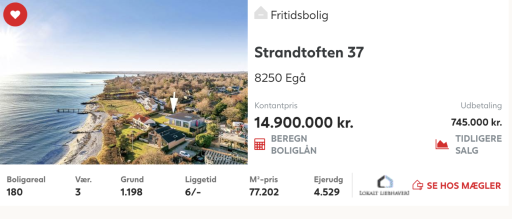 Arkitekttegnet villa ved vandet i Egå til salg