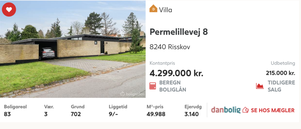 Friis & Moltke villa til salg i Risskov. Friis og Moltke hus til salg i Risskov, Permelillevej
