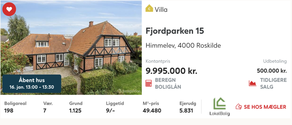 Bindingsværk til salg ved Roskilde. Moderniseret bindingsværkshus til salg