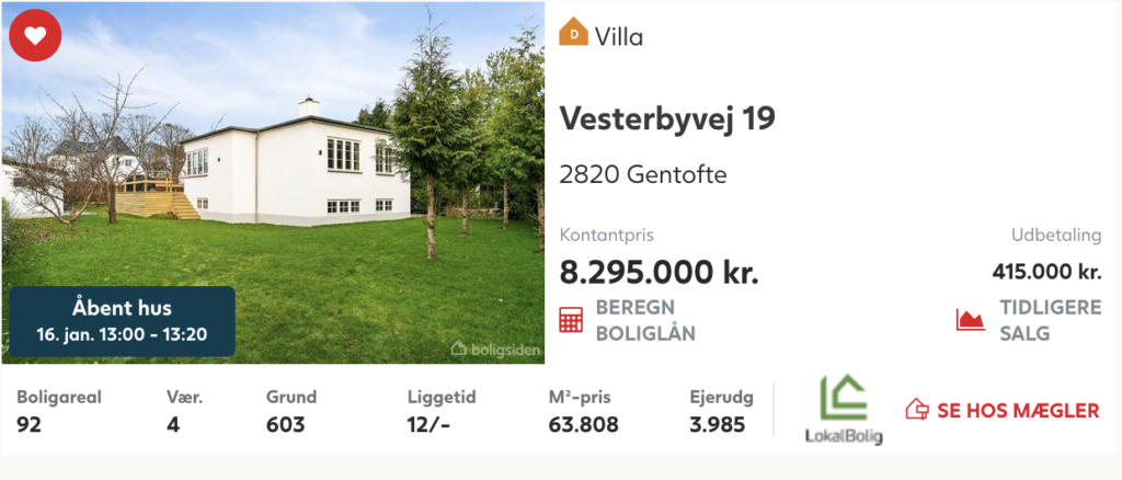 Funkisvilla i Gentofte til salg