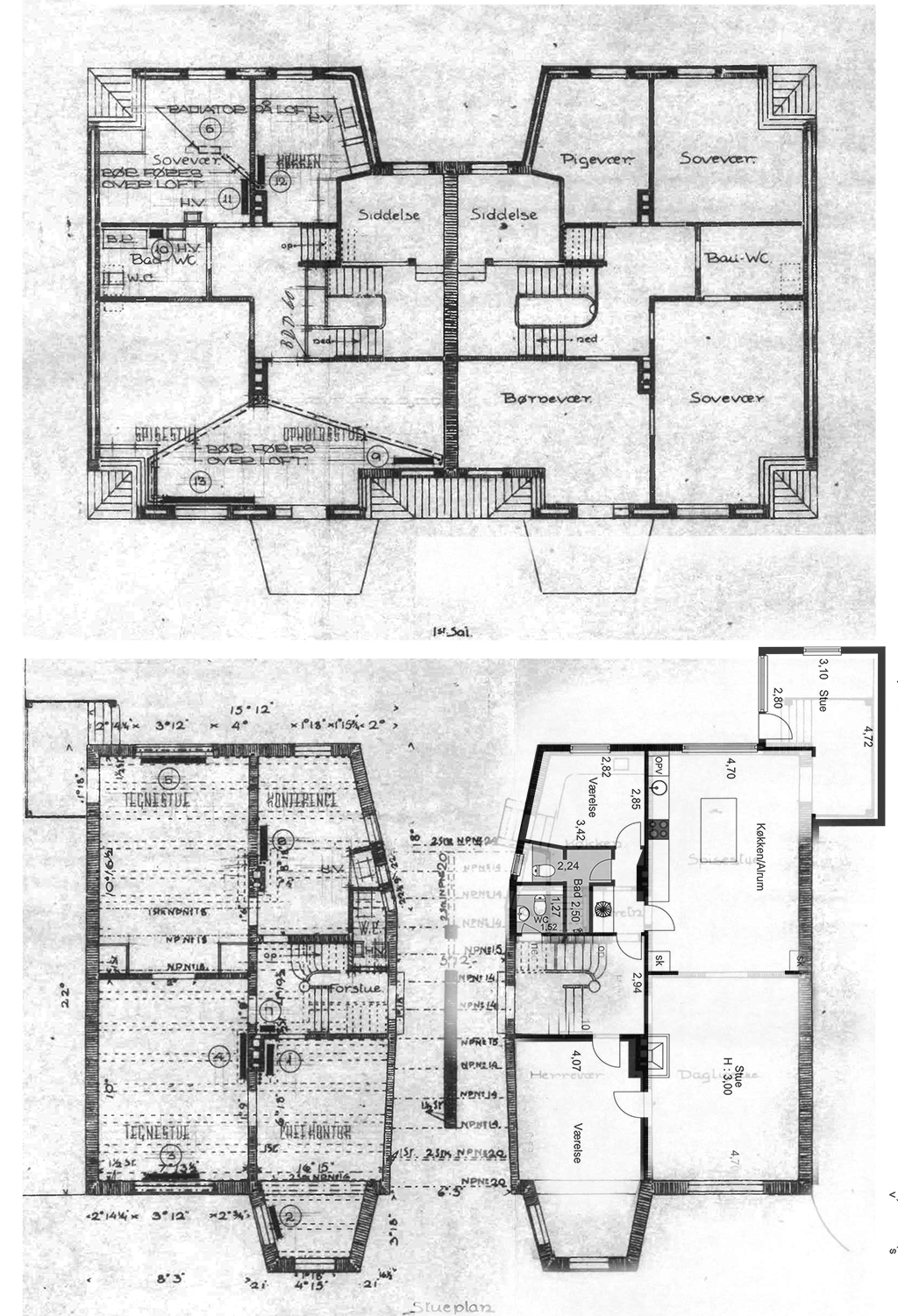 Plantegning Anton Rosen Arkitekt, arkitekttegning, arkitekttegnet hus