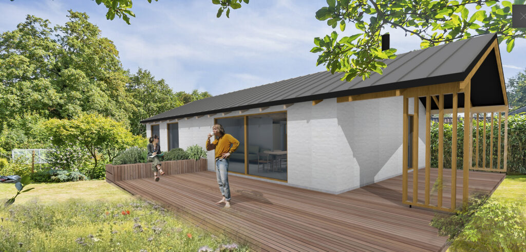 arkitekttegnet ombygning, arkitekttegnet renovering, hus med ny pudset facade