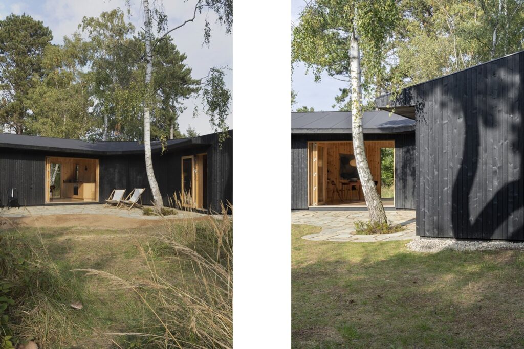 arkitekttegnet sommerhus til salg, arkitekttegnet sommerhus interiør, bræddebeklædning, sort træbeklædning