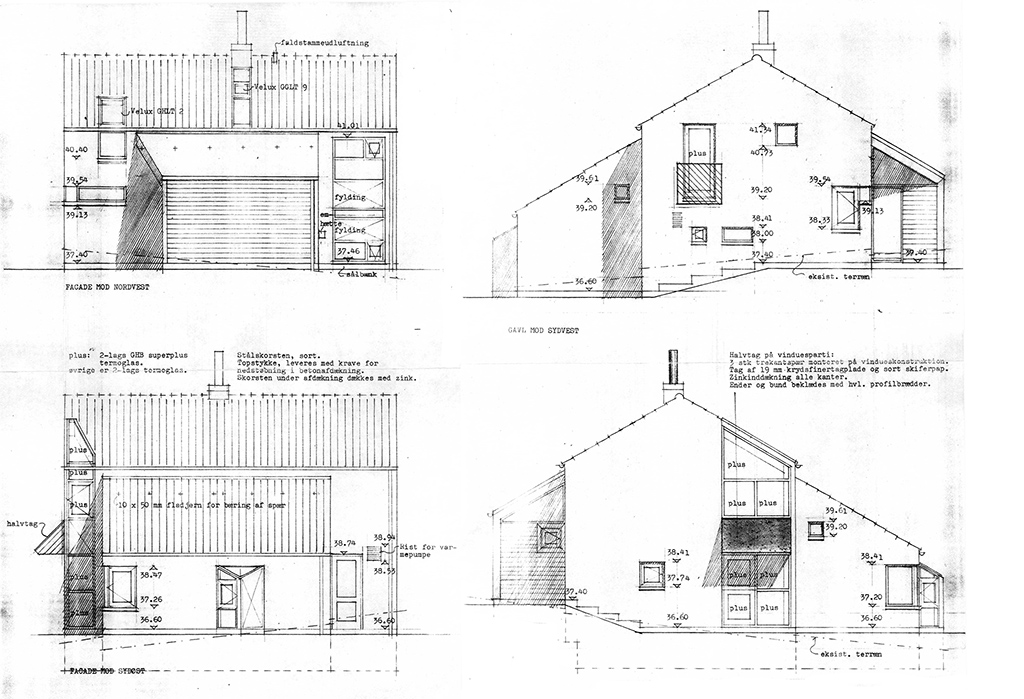 Hans Chr. Caspersen, arkitekttegninger, arkitekttegnet villa, tegninger