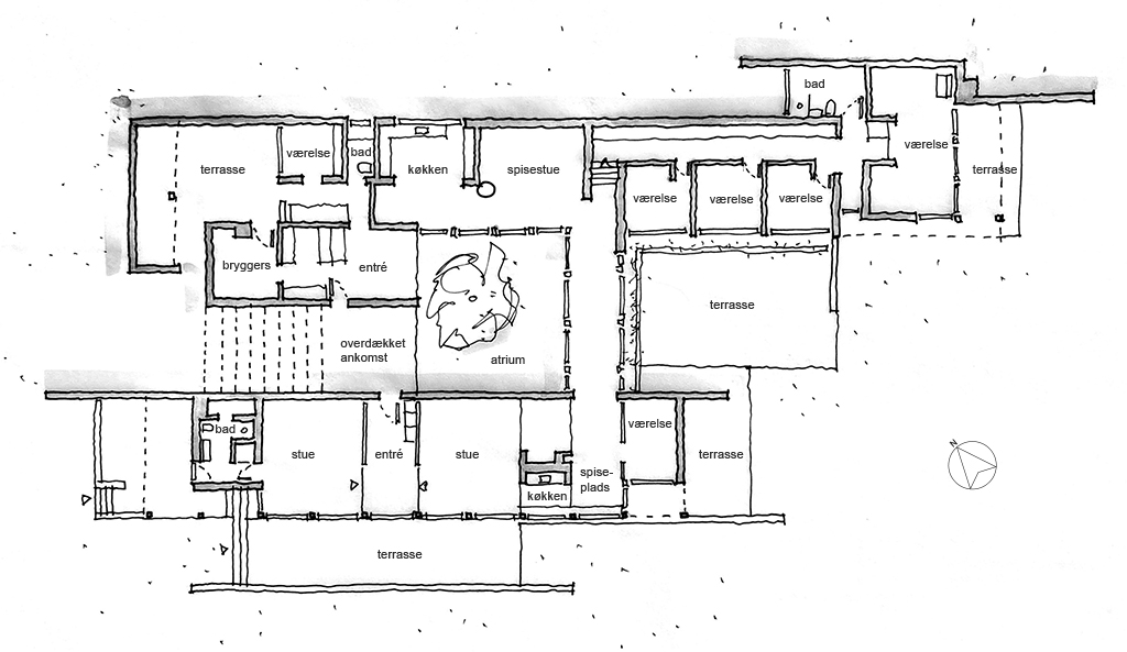 Jørn Utzon own house in Hellebæk, Arkitekttegnet mesterværk, dansk bolig arkitektur, 50er arkitektur